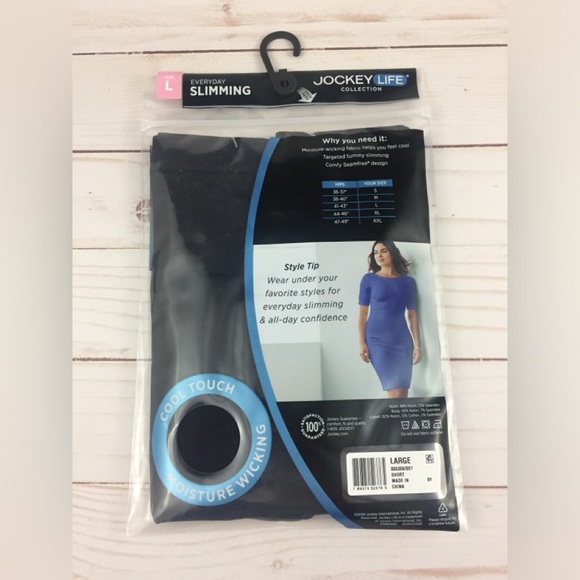 Jockey Life Collection Slimming Cool Touch Short in Black Size Large NEW - Picture 2 of 4